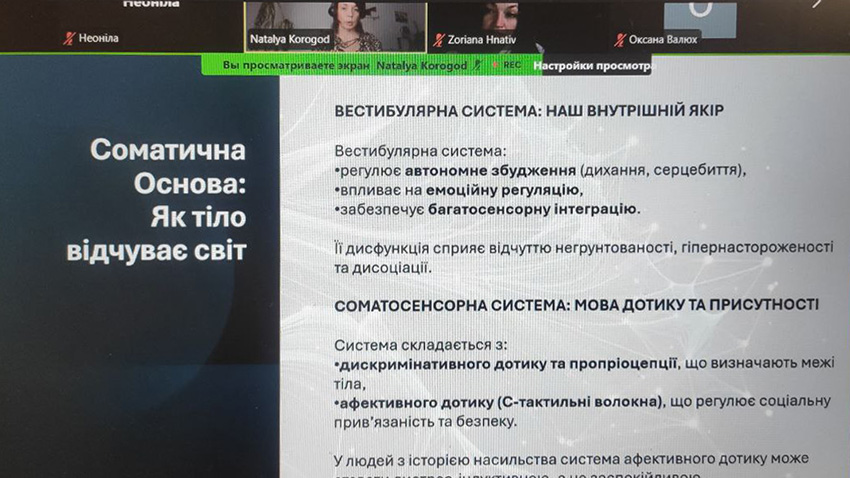 Скріншот з онлайн-лекції