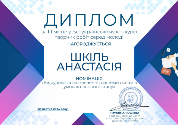 Диплом переможця