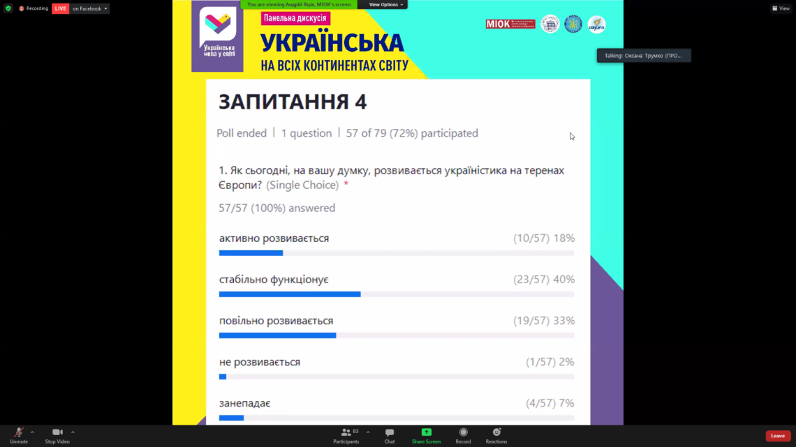 Скріншот з онлайн-заходу