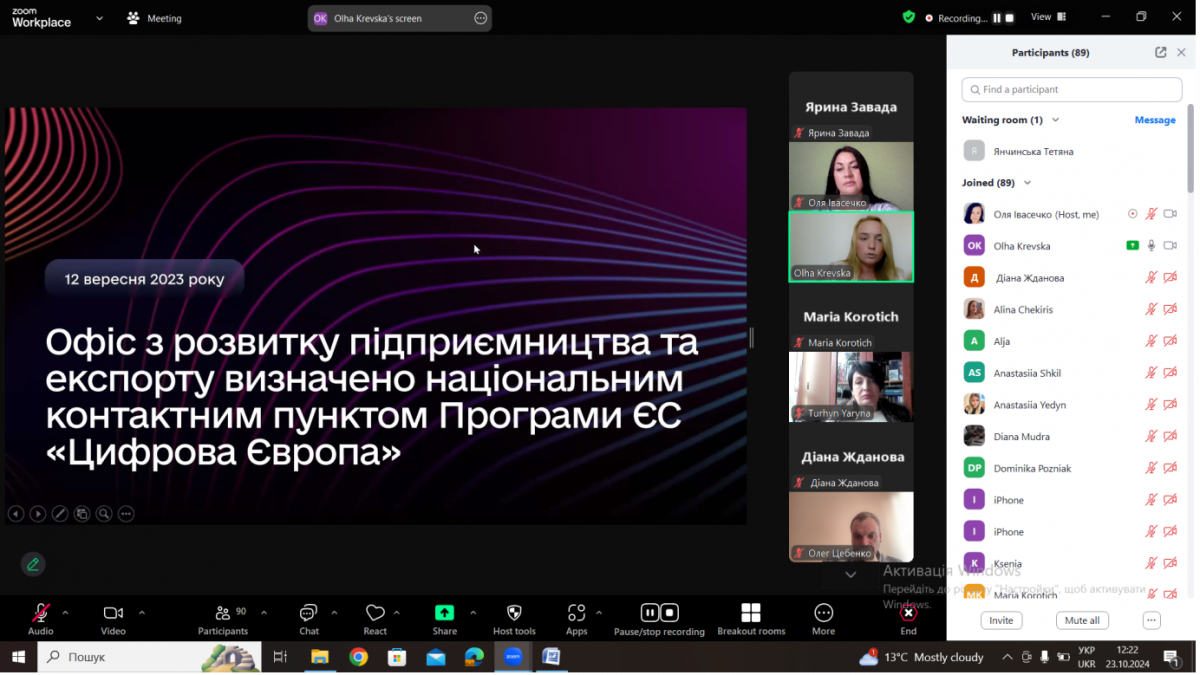 Скріншот з онлайн-лекції