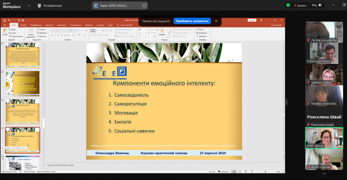 Скріншот з онлайн-семінару