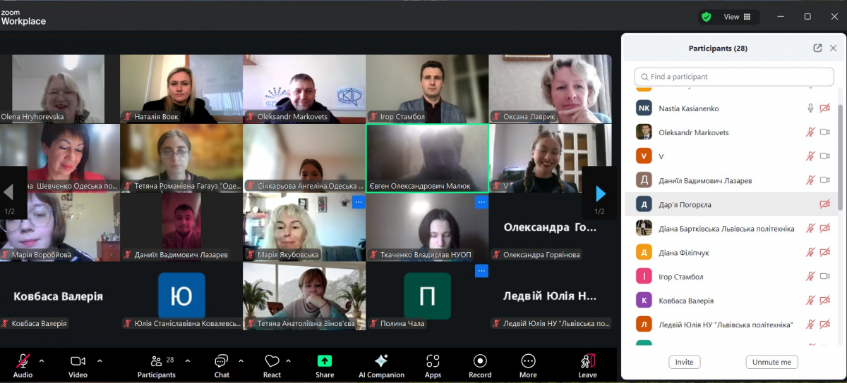 Скріншот з онлайн-заходу