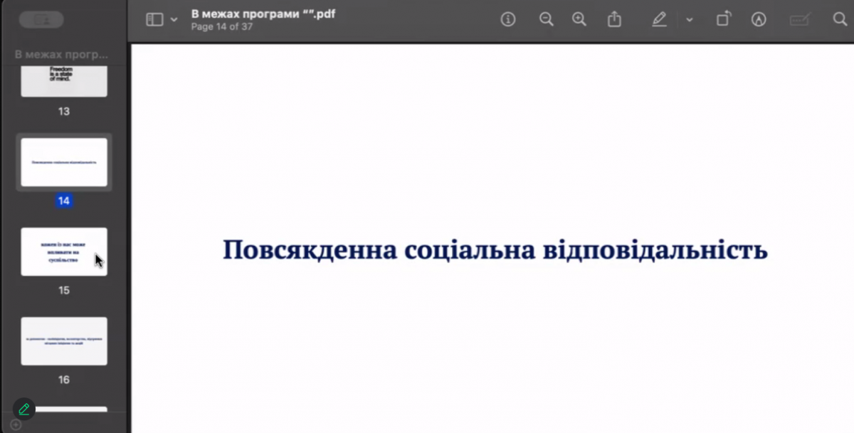 Скріншот з онлайн-тренінгу
