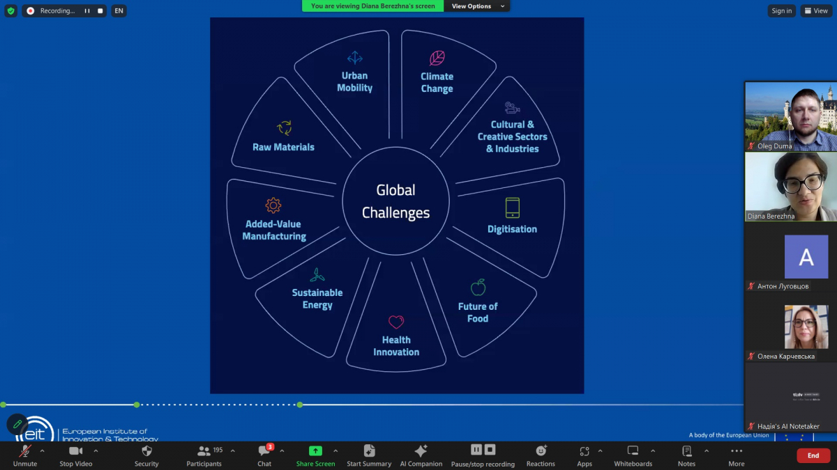 Скріншот з онлайн-тренінгу