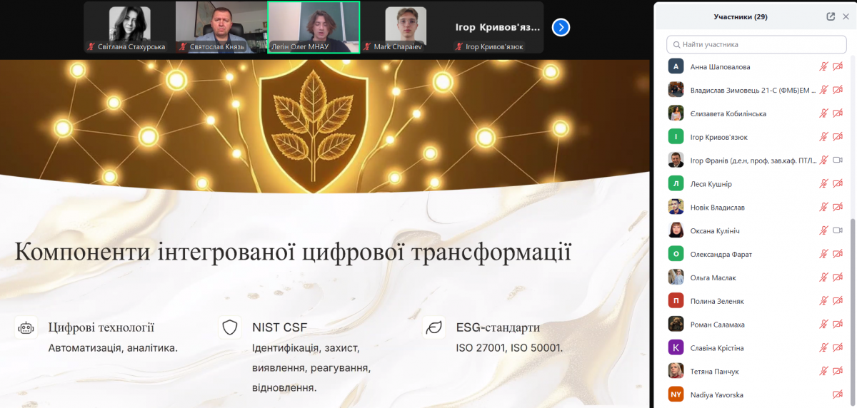 Скріншот з онлайн-захисту робіт