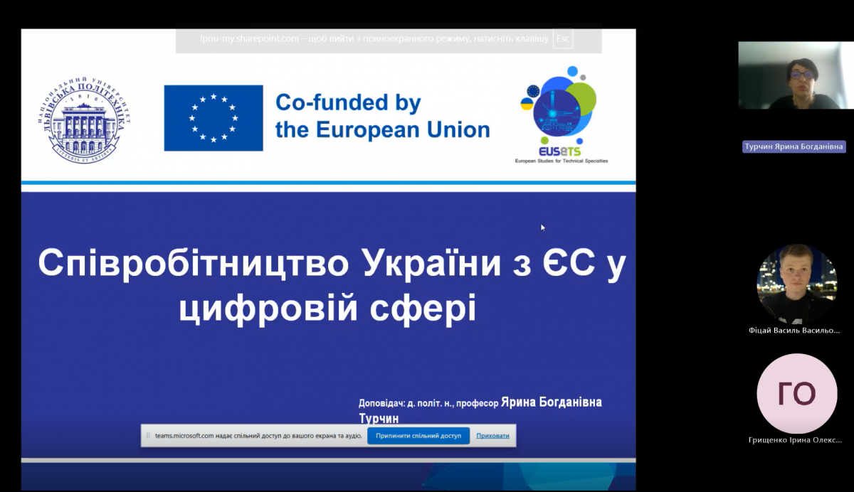 Скріншот з онлайн-заходу проєкту