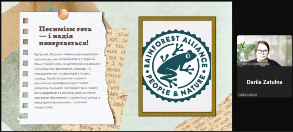 Скріншот з онлайн-заходу проєкту