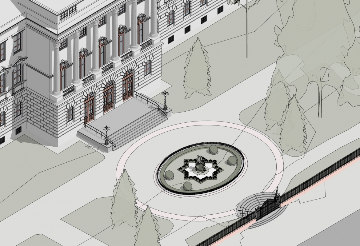 Історичний партер перед головним корпусом Львівської політехніки