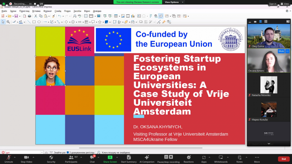 Скріншот з онлайн-заходу проєкту