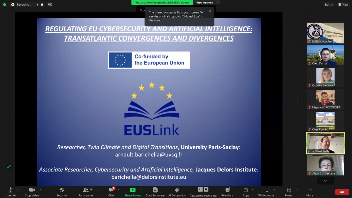 Скріншот з онлайн-заходу проєкту