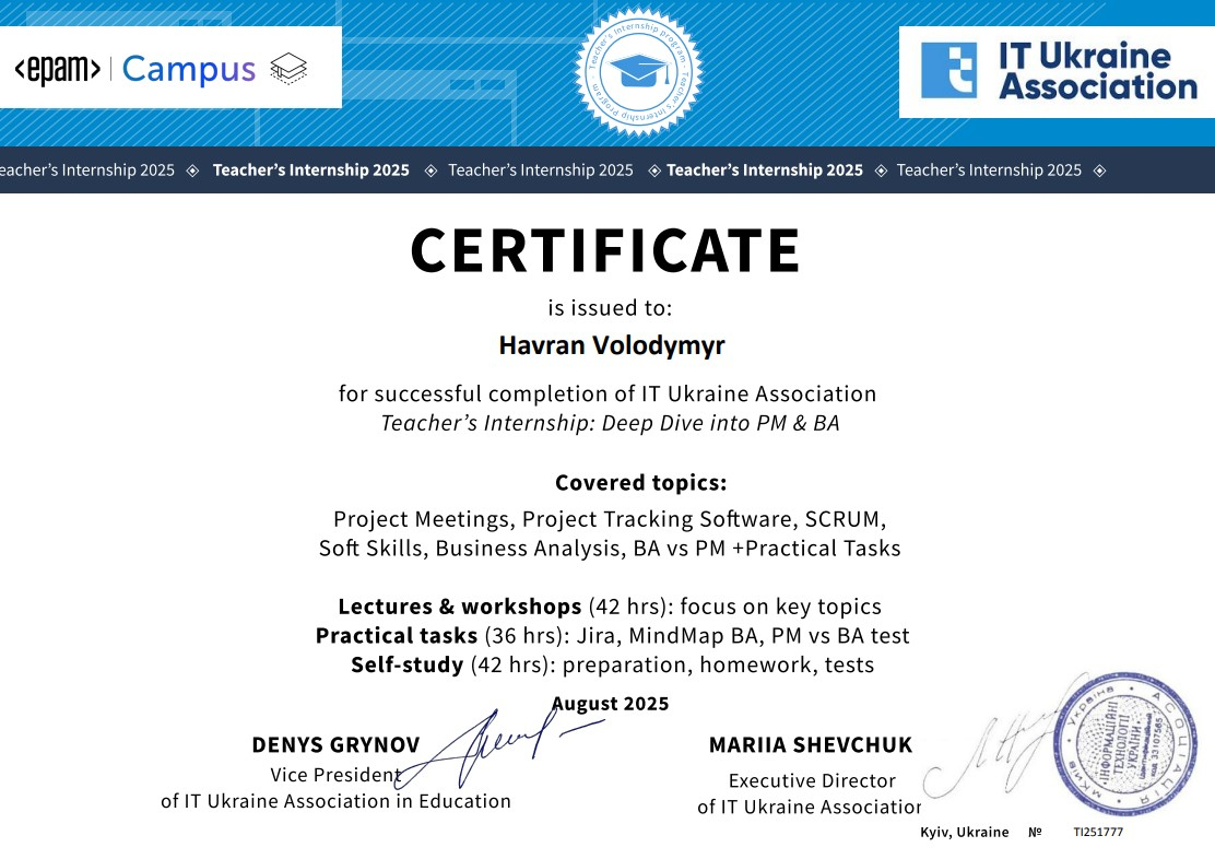 Сертифікат учасника