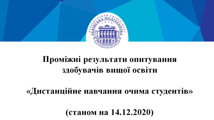 Заставка опитування «Дистанційне навчання очима студентів»