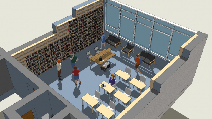 архітектурна можель приміщення бібліотеки