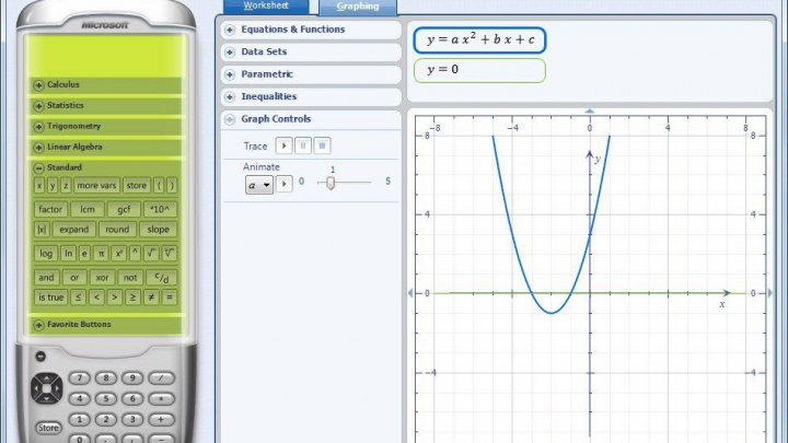 Вікно Microsoft Mathematics