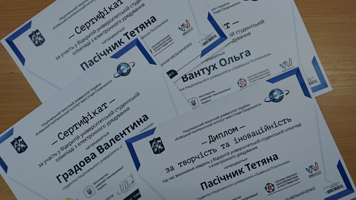Сертифікати учасників олімпіади